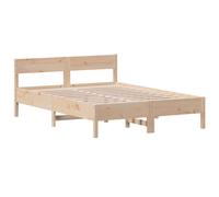 Bed Frame with Headboard Bedroom Bed Base Bedstead Solid Wood Pine vidaXL