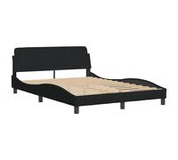 (light grey, 135 x 190 cm) vidaXL Bed Frame with Headboard Bedroom Bed Base Mattress Foundation Fabric