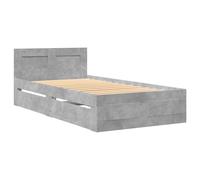 Bed Frame with Headboard Concrete Grey 90x200 cm Engineered Wood vidaXL
