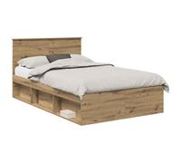 Bed Frame with Headboard Engineered wood Modern Bedroom Centerpiece vidaXL
