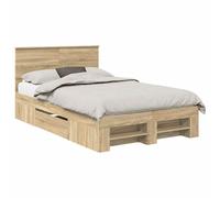 Bed Frame with Headboard Engineered Wood Modern Bedroom Furniture Chic vidaXL