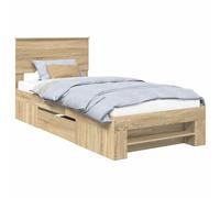 Bed Frame with Headboard Engineered Wood Modern Bedroom Furniture Chic vidaXL