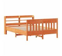 Bed Frame with Headboard Home Bedroom Bed Base Bedstead Solid Wood Pine vidaXL