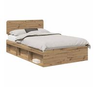 Bed Frame with Headboard Solid Pine Wood Bedroom Modern Sturdy Durable vidaXL