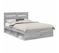 vidaXL Bed Frame with Headboard, Solid Pine Wood, Modern Contemporary