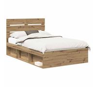 Bed Frame with Headboard Solid Pine Wood Modern Bedroom Contemporary vidaXL