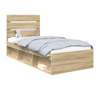 Bed Frame with Headboard Solid Pine Wood Modern Bedroom Contemporary vidaXL