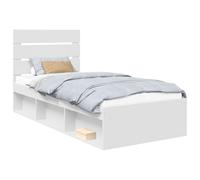Bed frame White Solid Pine Headboard Engineered Wood Super King 180x200cm Fixed [EEK: A]