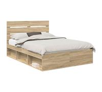 Bed Frame with Headboard Solid Pine Wood Modern Bedroom Contemporary vidaXL