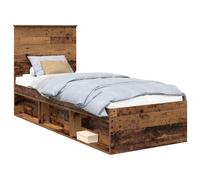 Bed Frame with Headboard Solid Pine Wood Modern Bedroom Furniture Adult vidaXL