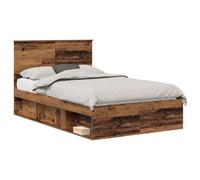 Bed Frame 120x200cm Artisan Oak Engineered Wood & Solid Pine Slatted Modern Chic