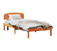 Bed Frame with Headboard Solid Pine Wood Modern Bedroom Furniture vidaXL