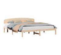 Bed Frame with Headboard Solid Pine Wood Modern Bedroom Furniture vidaXL