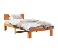 vidaXL Bed Frame with Headboard Wax Brown 80 x 200 cm Solid Pine Wood, Brown