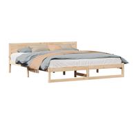 Bed Frame with Headboard Solid Pine Wood Modern Minimalist Design Sleek vidaXL