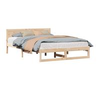 Bed Frame with Headboard Solid Pine Wood Modern Minimalist Design Sleek vidaXL