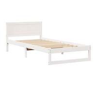 Bed Frame with Headboard Solid Pine Wood Modern Minimalist Design Sleek vidaXL