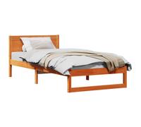 Bed Frame with Headboard Solid Pine Wood Modern Minimalist Design Sleek vidaXL