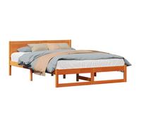 Bed Frame with Headboard Solid Pine Wood Modern Minimalist Design Sleek vidaXL