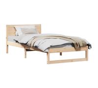 Bed Frame with Headboard Solid Pine Wood Modern Minimalist Design Sleek vidaXL