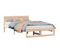 Bed Frame with Headboard Solid Pine Wood Modern Minimalist Design Sleek vidaXL