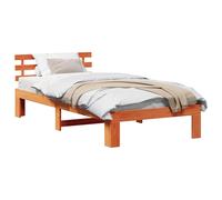 vidaXL Bed Frame with Headboard Wax Brown 80 x 200 cm Solid Pine Wood, Brown