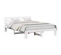 vidaXL Bed Frame with Headboard White 150 x 200 cm Solid Pine Wood, White