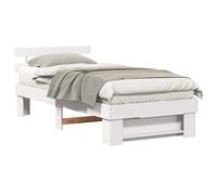 Bed Frame Brown Solid Pine Wood 80x200 cm Platform With Headboard SlimDesign [EEK: A]