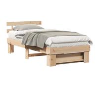 Bed Frame with Headboard Solid Pine Wood Modern Platform Luxury Sturdy vidaXL