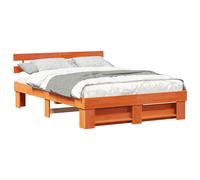 Bed Frame with Headboard Solid Pine Wood Modern Platform Luxury Sturdy vidaXL