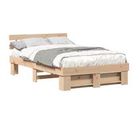 Bed Frame with Headboard Solid Pine Wood Modern Platform Luxury Sturdy vidaXL