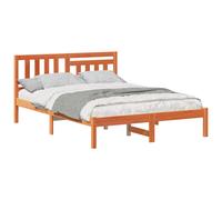 Bed Frame with Headboard Solid Pine Wood Platform Modern Bedroom Wooden vidaXL