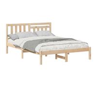 Bed Frame with Headboard Solid Pine Wood Platform Modern Bedroom Wooden vidaXL
