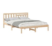 Bed Frame with Headboard Solid Pine Wood Platform Modern Bedroom Wooden vidaXL