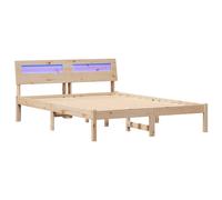 Bed Frame with Headboard Solid Pine Wood Platform Modern Rectangular vidaXL