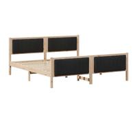 Bed frame with Headboard Solid pine wood Platform Modern Wooden Sleek vidaXL