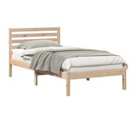Bed Frame with Headboard Solid Pine Wood Platform Rectangular Bedroom vidaXL