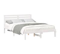 Bed Frame with Headboard Solid Pine Wood Platform Rectangular Bedroom vidaXL