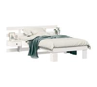 Bed Frame with Headboard Solid Pine Wood Platform Sleeping Elegant vidaXL