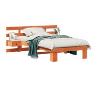Bed Frame with Headboard Solid Pine Wood Platform Sleeping Elegant vidaXL