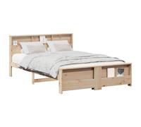 Bed Frame with Headboard Solid Pine Wood Platform Wooden Modern Home vidaXL
