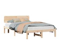 Bed Frame with Headboard Solid Pine Wood Wooden Modern Design Indoor vidaXL