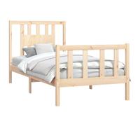 (brown, 90 x 200 cm) vidaXL Bed Frame with Headboard Solid Wood Pine Bed Base Mattress Foundation