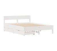 Bed Frame with Headboard White 120x190 cm Small Double Solid Wood Pine vidaXL