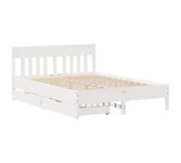 Bed Frame with Headboard White 120x190 cm Small Double Solid Wood Pine vidaXL