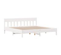 Bed Frame with Headboard White 180x200 cm Super King Solid Wood Pine vidaXL