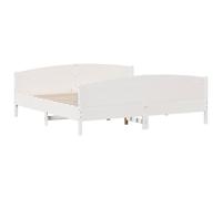 vidaXL Bed Frame without Mattress White 180x200 cm Super King Solid Wood Pine