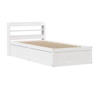 Bed Frame with Headboard White 75x190 cm Small Single Solid Wood Pine vidaXL