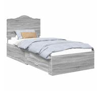 Bed Frame with Headboard with Drawer Engineered Wood Modern Storage vidaXL