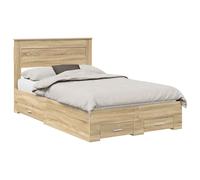 Bed Frame with Headboard with Drawer Engineered Wood Storage Modern vidaXL